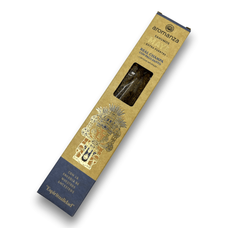 Real Maya Sahumos Champa com Espiritualidade Palo Santo Incensos Aromanza - Iluminarte Argentina - 3 bastões extra grandes