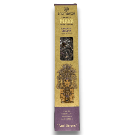 Sahumos Maya Lavanda Violeta Anti Stress Aromanza Encens - Il·luminar-te Argentina - 3 barretes extra Grans / Forts