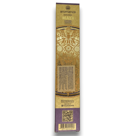 Sahumos Maya Lavanda Violeta Anti Stress Aromanza Inciensos - Iluminarte Argentina - 3 barritas extra Grandes / Fuertes