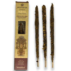 Accendiamo gli incensi Maya Essenze dell'India con Palo Santo Umiltà Aromanza - Iluminarte Argentina - 3 grandi bastoncini extra