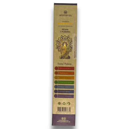 Magisterial Sahumerios 7 Powers Aromanza Incense - Iluminarte Argentina - 8 thick bars with Natural Resins