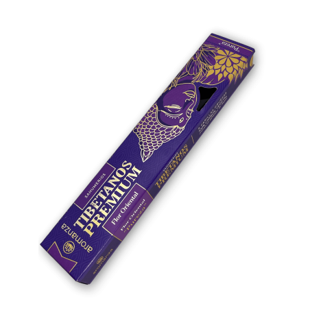 Incienso Tibetano Premium Flor Oriental Pureza Aromanza Inciensos - Iluminarte Argentina - 8 varillas gruesas