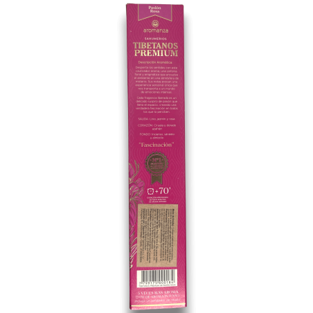Tămâie tibetană Premium Pink Passion Fascination Aromanza Tămâie - Iluminarte Argentina - 8 bețișoare groase