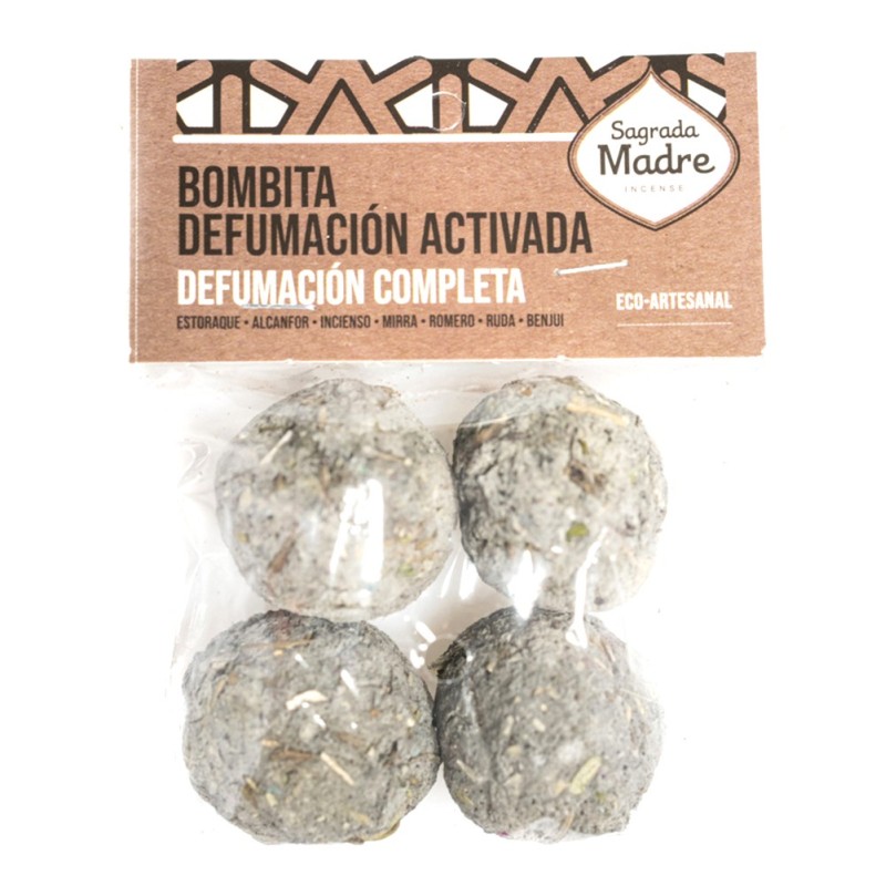 Bolsita Bombita Defumación Completa Sagrada Madre - Estoraque, Alcanfor, Incienso, Mirra, Romero, Ruda y Benjuí - 4 unidades-BOMBY 4X AKTYWOWANA TORBA DO ROZMRAŻANIA SAGRADA MADRE-HOSTENATURA