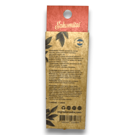 Sahumito Orange und Citronella Sagrada Madre Natürlicher Repellent Schutz - Box 1 Einheit.