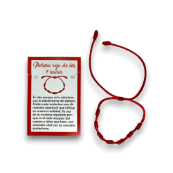 Bracelet Corde Rouge 7 Noeuds - HOSTENATURA Protection contre le mauvais œil et les énergies négatives