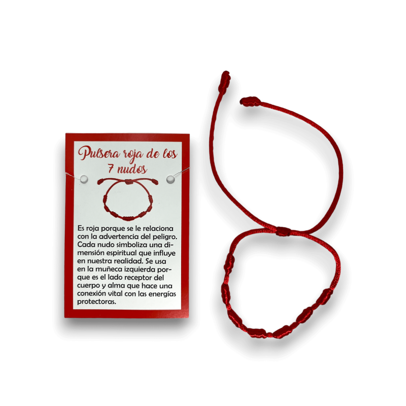 Pulsera 7 Nudos Cuerda Roja - HOSTENATURA-Pulseiras de 7 nós-HOSTENATURA