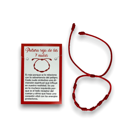 Pulsera 7 Nudos Cuerda Roja - HOSTENATURA