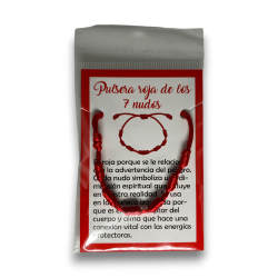 Pulsera 7 Nudos Cuerda Roja - HOSTENATURA