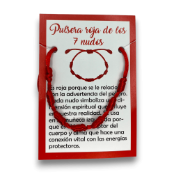 Bracelet Corde Rouge 7 Noeuds - HOSTENATURA Protection contre le mauvais œil et les énergies négatives