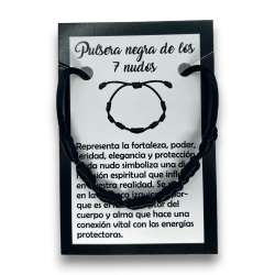 Pulsera 7 Nudos Cuerda Negra - HOSTENATURA Protección contra la energía negativa