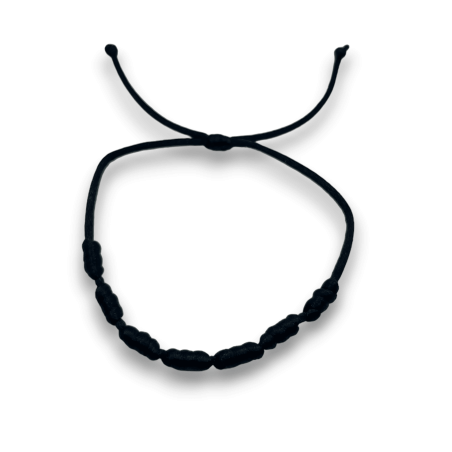 Pulsera 7 Nudos Cuerda Negra - HOSTENATURA Protección contra la energía negativa