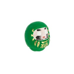 Daruma Green Medium Health - Traditional Japan - Purpose Doll