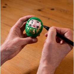 Daruma Green Medium Health - Traditional Japan - Purpose Doll