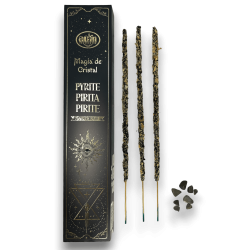 Aum Fragrances Crystal Magic Pyrite Incense - Incienso cunha caixa de cristais de Pirita - 20gr.