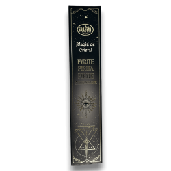 Aum Fragrances Crystal Magic Incenso alla Pirite - Incenso con scatola di cristalli di Pirite - 20gr.