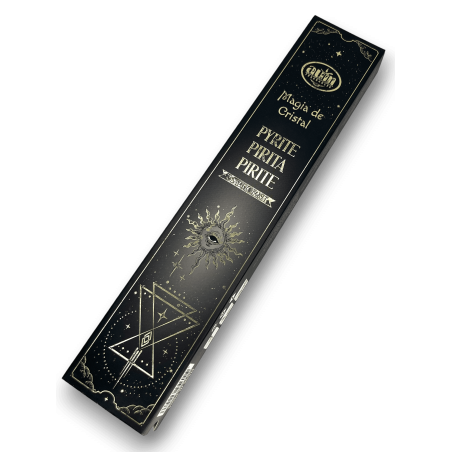 Aum Fragrances Crystal Magic Incenso alla Pirite - Incenso con scatola di cristalli di Pirite - 20gr.