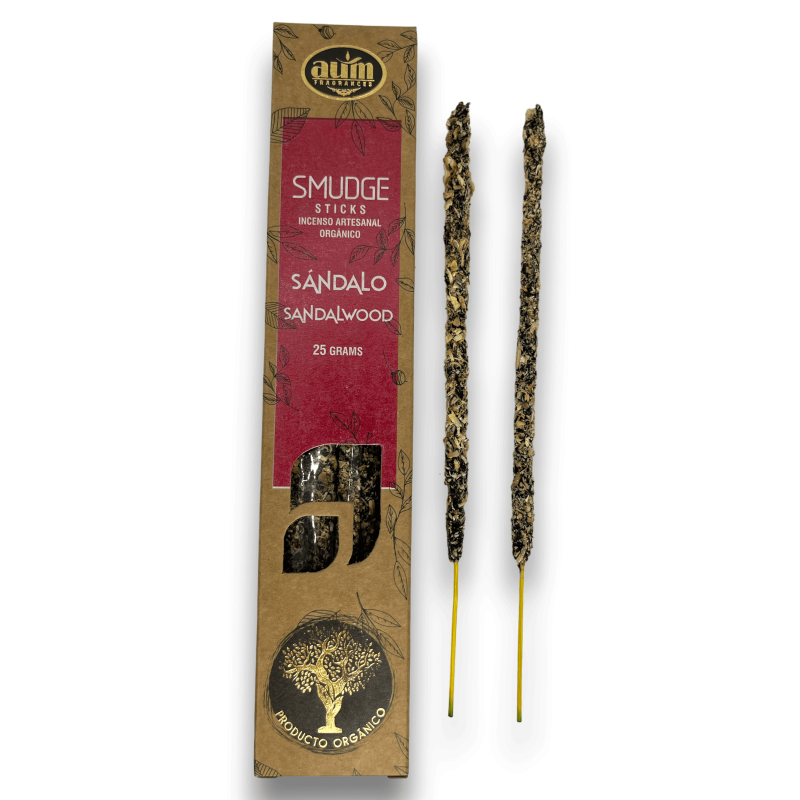 Encens Orgànic Sàndal AUM Fragrances Smudge Sticks - 25gr.-Encens Orgànic AUM Fragrances-HOSTENATURA