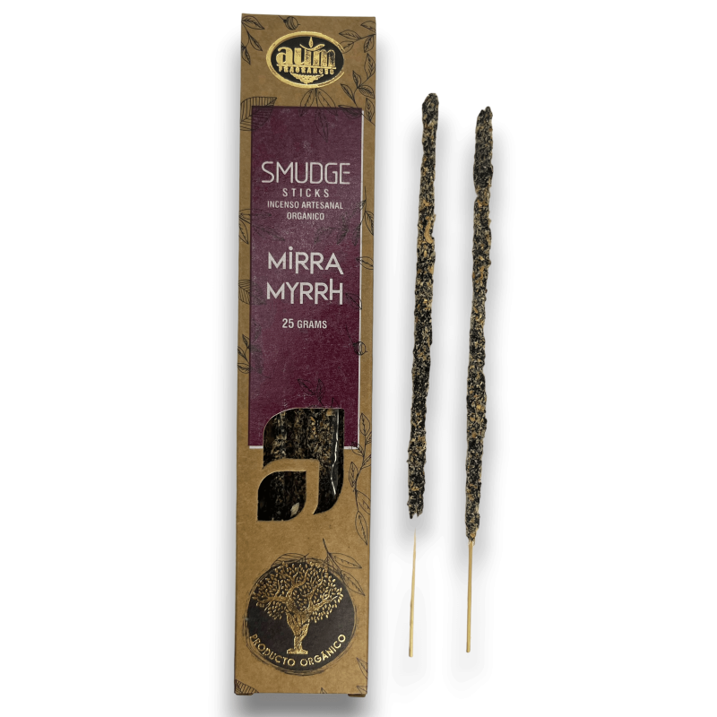 Biologische wierook Mirre AUM geuren smudge sticks - 25gr.-Biologische wierook AUM-geuren-HOSTENATURA