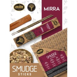 Incenso Orgânico Mirra AUM Fragrâncias Smudge Sticks - 25gr.