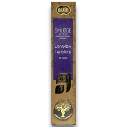 Bastões para manchas de fragrâncias AUM de incenso de lavanda orgânica - 25gr.