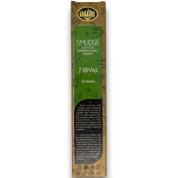 Incenso Orgânico 7 Ervas AUM Fragrâncias Smudge Sticks - 25gr.