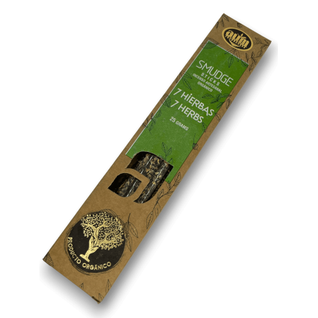 Incenso Orgânico 7 Ervas AUM Fragrâncias Smudge Sticks - 25gr.
