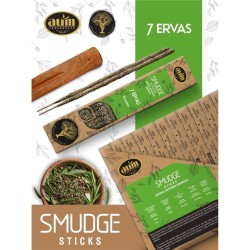 Incenso Orgânico 7 Ervas AUM Fragrâncias Smudge Sticks - 25gr.