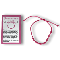 Bracelet Corde Rose 7 Noeuds - HOSTENATURA Amour et contre la solitude