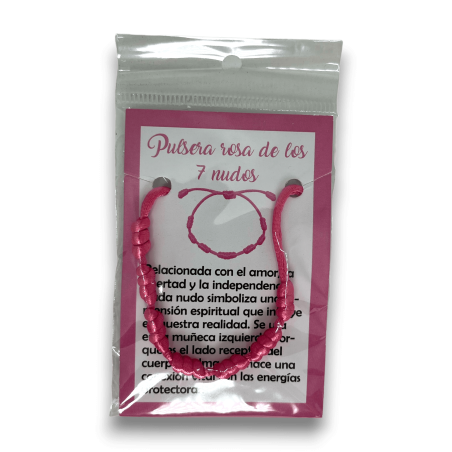 Polsera 7 Nusos Corda Rosa - HOSTENATURA Amor i contra la solitud