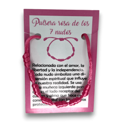 Bracciale Corda Rosa 7 Nodi - HOSTENATURA Amore e contro la solitudine