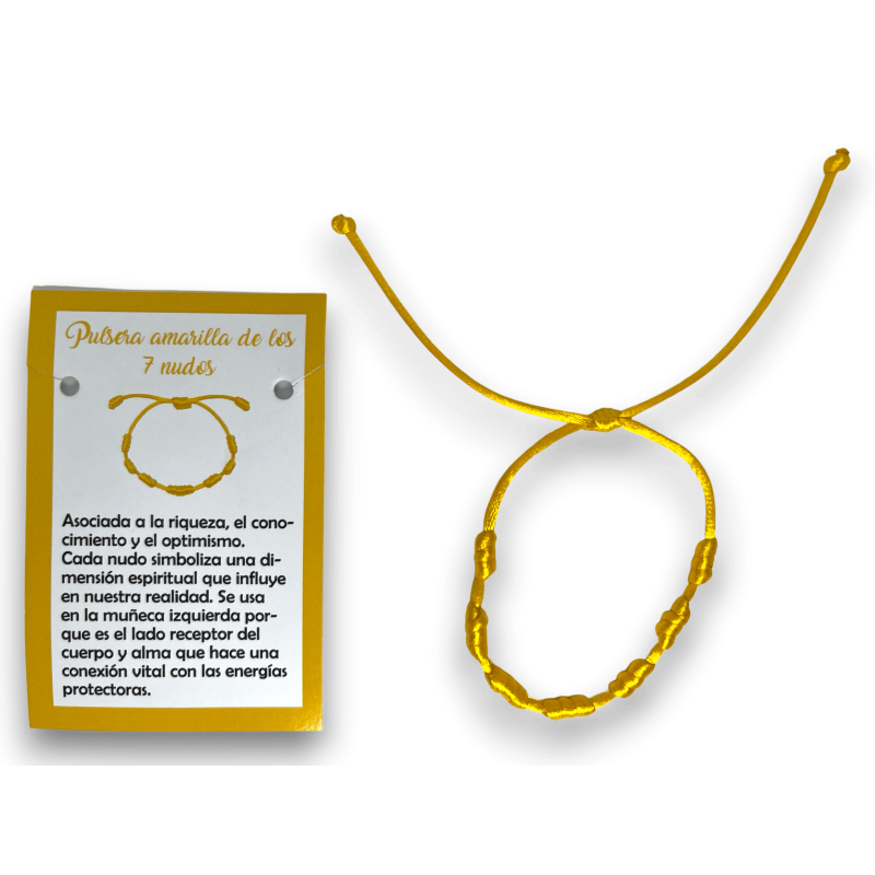 7 Knots Yellow Rope Bracelet - HOSTENATURA Prosperity, Abundance and Fortune-7 Knot Bracelets-HOSTENATURA