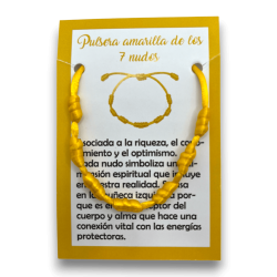 Pulsera 7 Nudos Cuerda Amarilla - HOSTENATURA Prosperidad, Abundancia y Fortuna