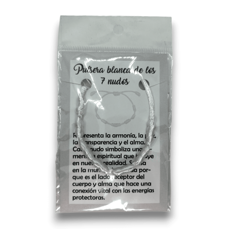 7 knopen witte touwarmband - HOSTENATURA Vruchtbaarheid