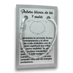 Bracelet Corde Blanche 7 Noeuds - HOSTENATURA Fertilité