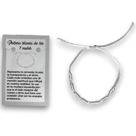 Polsera 7 Nusos Corda Blanca - HOSTENATURA Fertilitat
