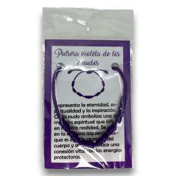 Pulseira de corda violeta de 7 nós - HOSTENATURA Representa a eternidade, a espiritualidade e a inspiración.