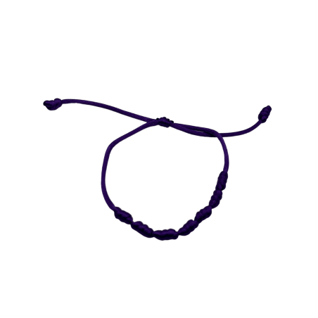 Bracelet corde violette 7 nœuds - HOSTENATURA représente l’éternité, la spiritualité et l’inspiration.
