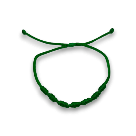 Pulsera 7 Nudos Cuerda Verde - HOSTENATURA Salud, Esperanza y Buena Suerte.