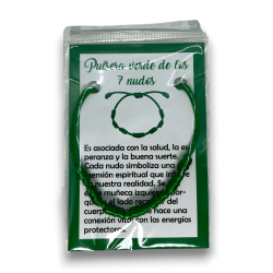 Bracelet Corde Verte 7 Noeuds - HOSTENATURA la santé, l’espoir et la chance.