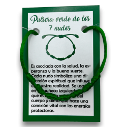 Bracelet Corde Verte 7 Noeuds - HOSTENATURA la santé, l’espoir et la chance.