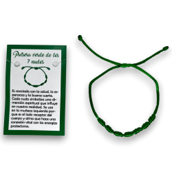 Bracelet Corde Verte 7 Noeuds - HOSTENATURA la santé, l’espoir et la chance.