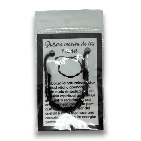 Pulsera 7 Nudos Cuerda Marrón - HOSTENATURA Naturaleza, Estabilidad Vital y Abundancia