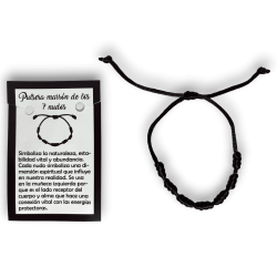 Bracelet corde brune 7 nœuds - HOSTENATURA nature, stabilité vitale et abondance