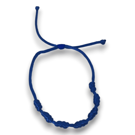 Bracelet Corde Bleue 7 Noeuds - HOSTENATURA l’intelligence, la noblesse et la tranquillité
