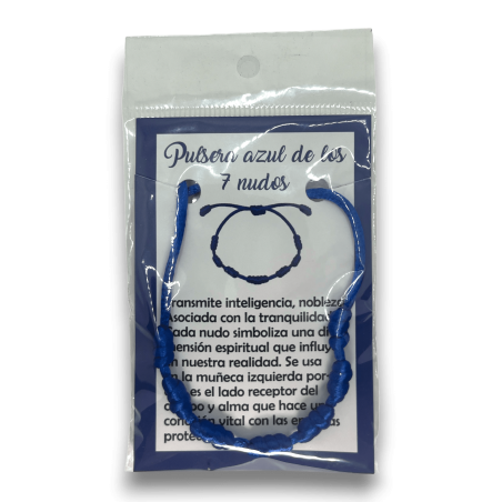 Pulsera 7 Nudos Cuerda Azul - HOSTENATURA Inteligencia, Nobleza y Tranquilidad