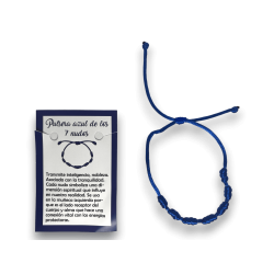 Pulsera 7 Nudos Cuerda Azul - HOSTENATURA Inteligencia, Nobleza y Tranquilidad