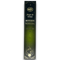 Aum Fragrances Crystal Magic Aventurijn Wierook - Wierook met een doosje Groene Aventurijn kristallen - 20gr.