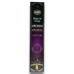 Amethist Wierook Crystal Magic Aum Fragrances - Wierook met een doosje Amethist kristallen - 20gr.