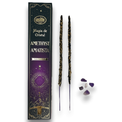 Amethist Wierook Crystal Magic Aum Fragrances - Wierook met een doosje Amethist kristallen - 20gr.